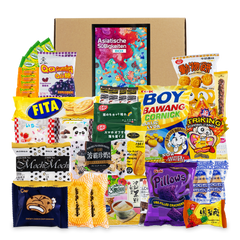 Asiatische Süßigkeiten-Box mit über 30 Snacks aus Japan, Korea, Taiwan und den Philippinen