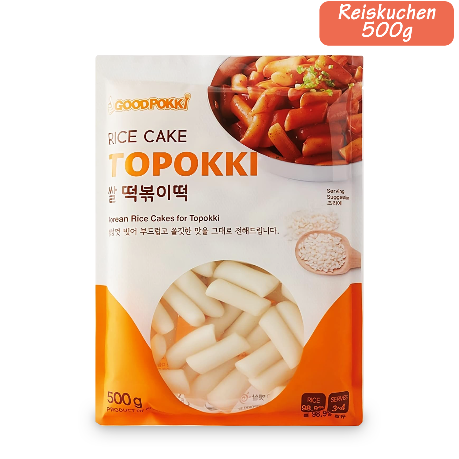 Tteokbokki: Koreanische Reiskuchen-Sticks (2 Sorten)