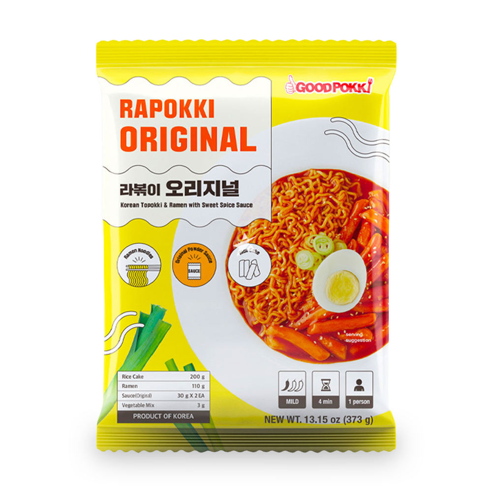 Goodpokki Rabokki Original: Korean rice cakes & ramen with sauce