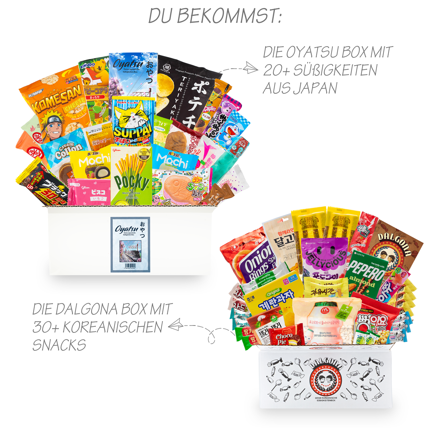 Snack-Bundle: 2 Süßigkeitenboxen aus Korea und Japan