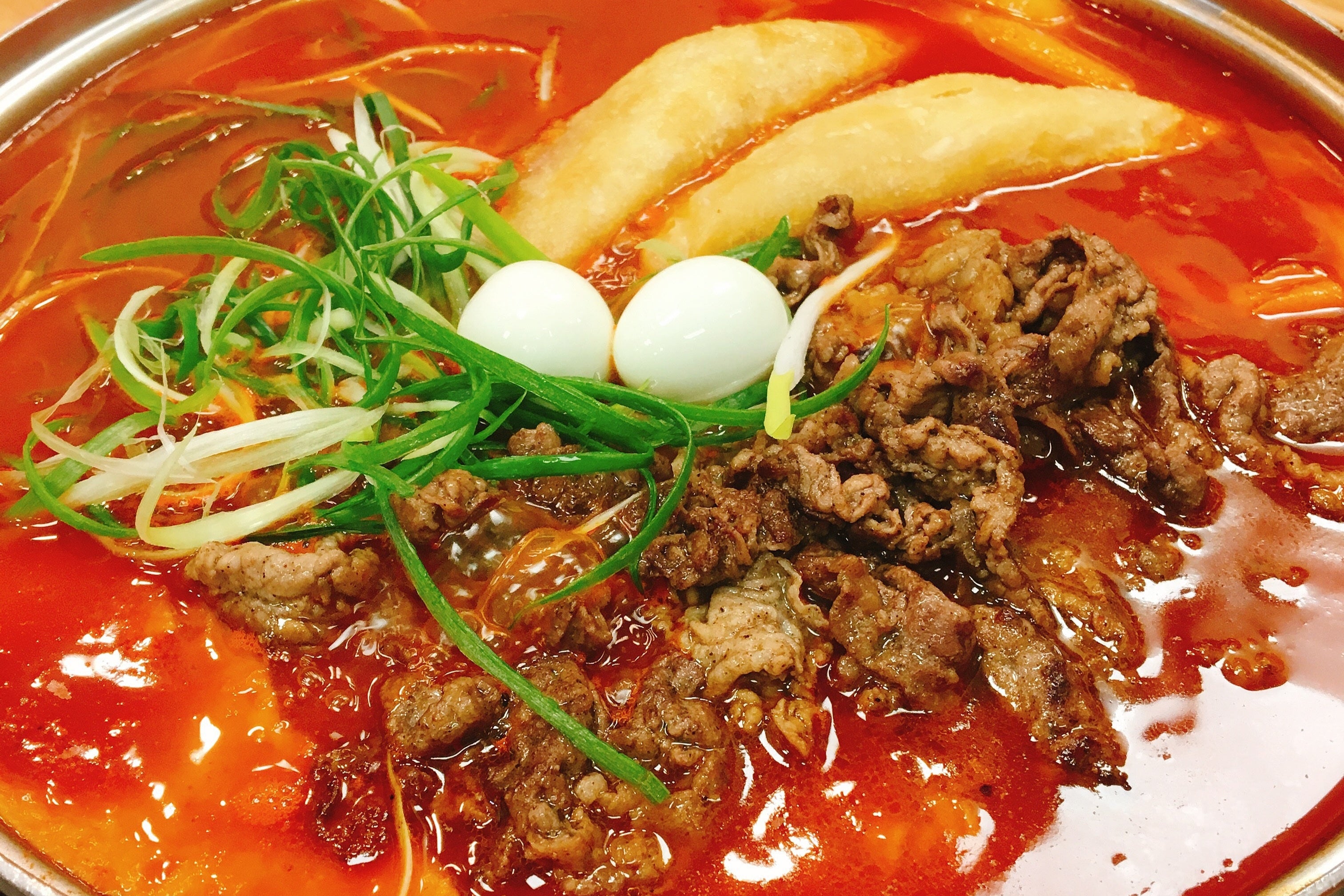 Koreanisches Gericht Jeukseok Tteokbokki mit Reiskuchen