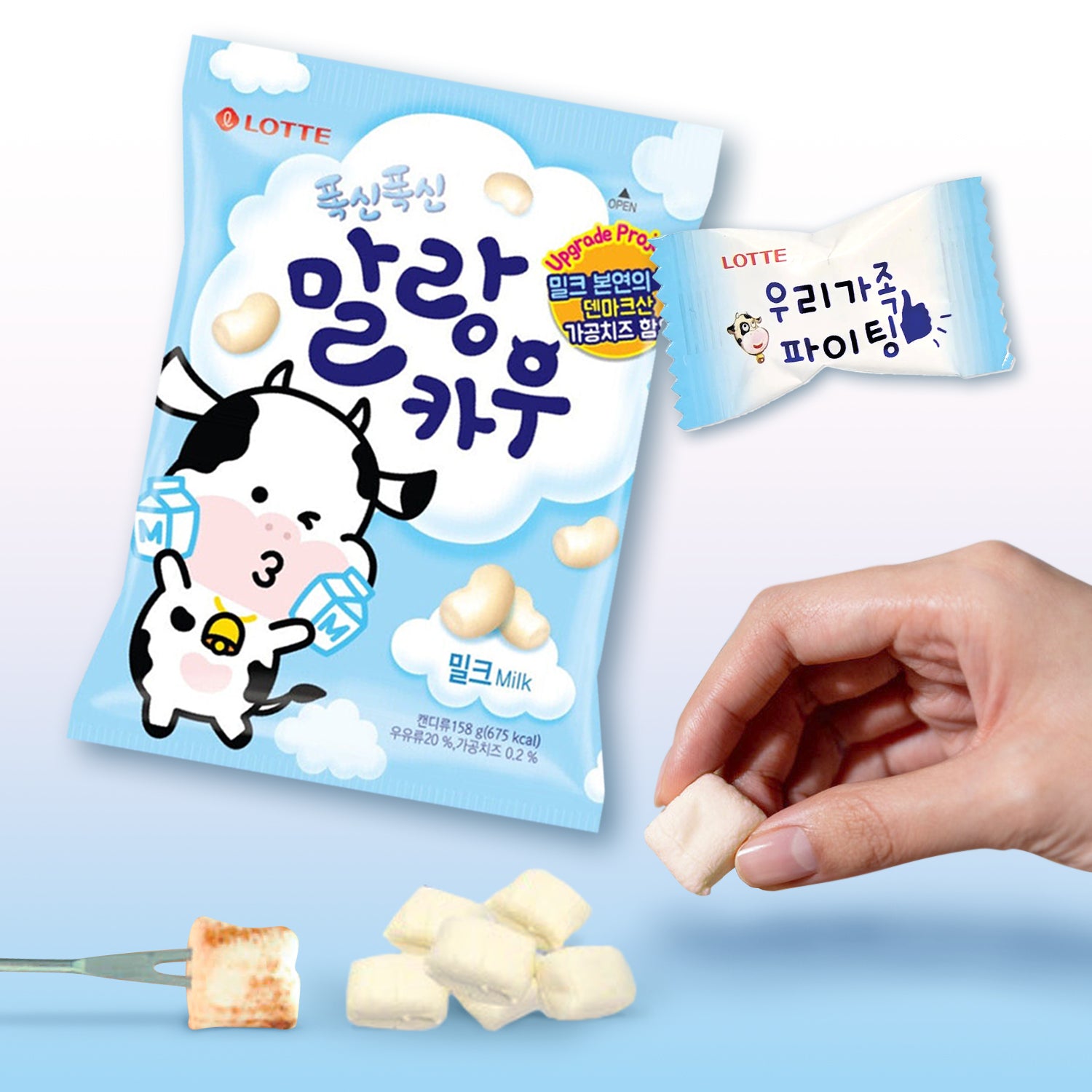 Lotte Malang Cow: A Korean candy with strawberry or milk flavor