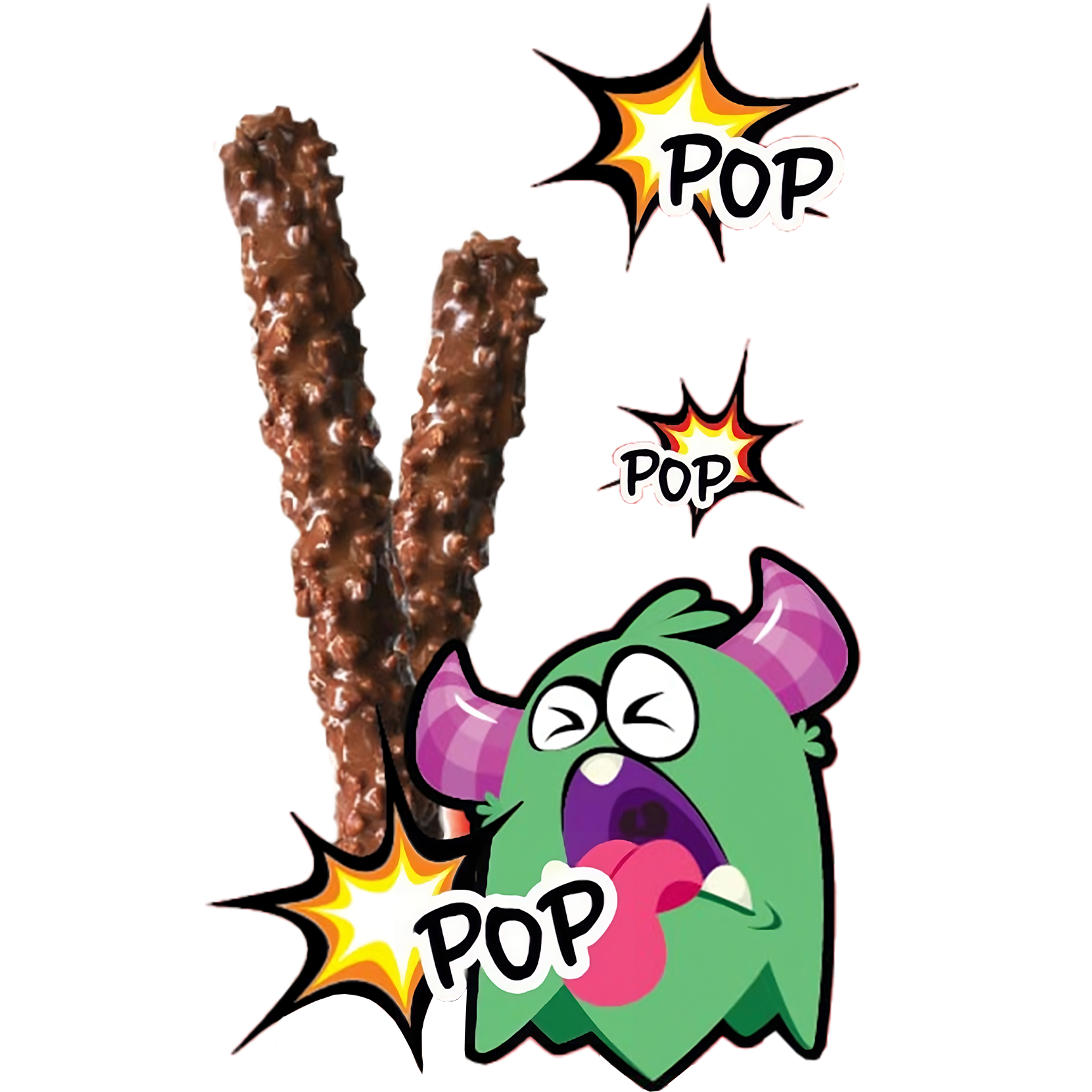 Three huge crackling chocolate sticks from Korea
