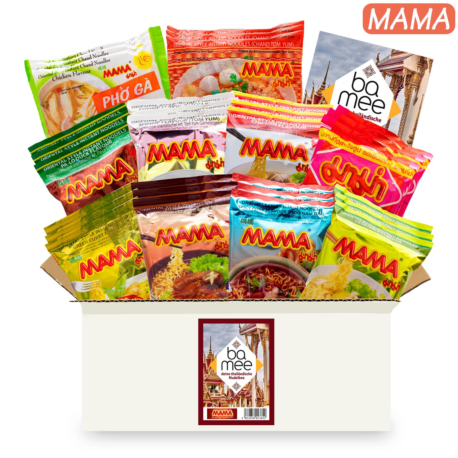 Ba Mee: Überraschungsbox mit 30 thailändischen MAMA oder YUMYUM Instant-Nudeln