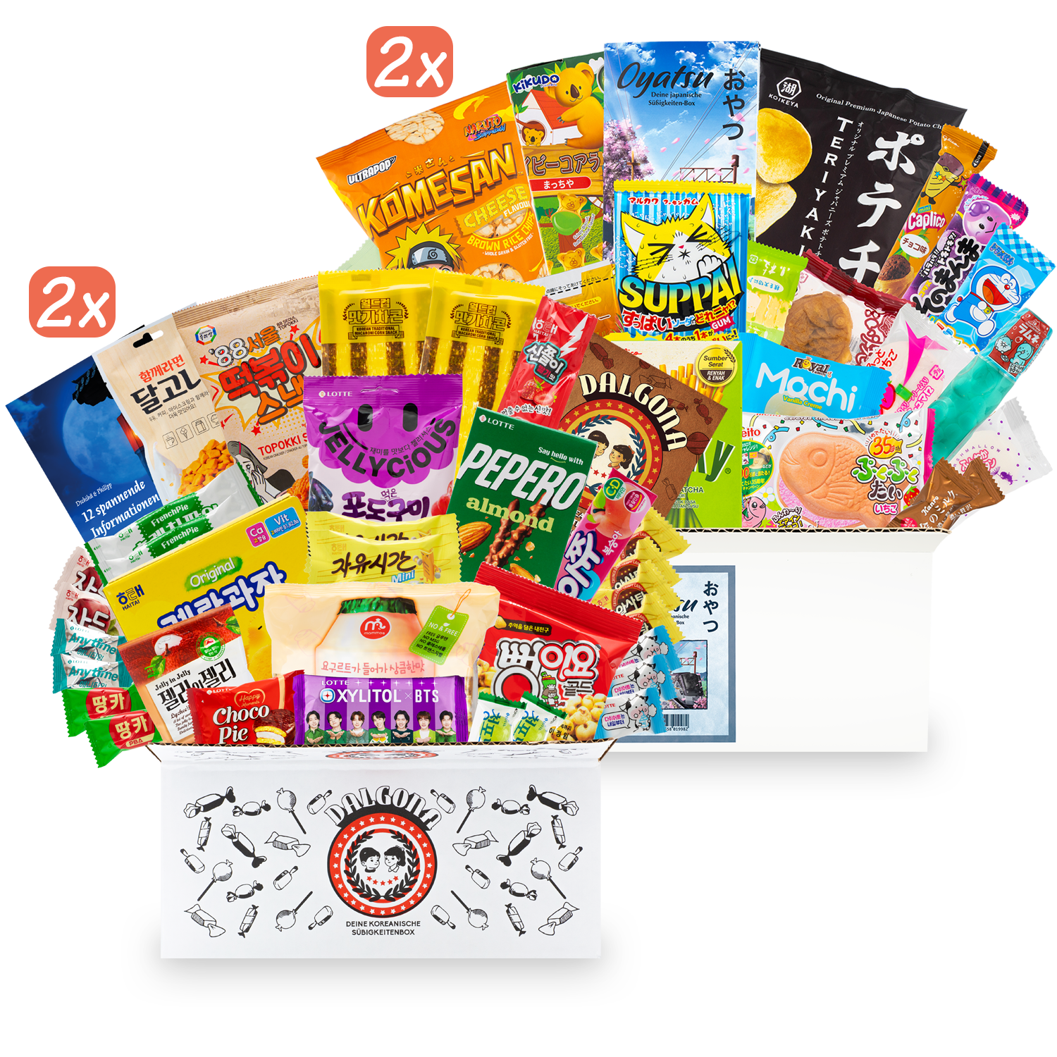 Double Snack Bundle: 4 candy boxes from Korea and Japan