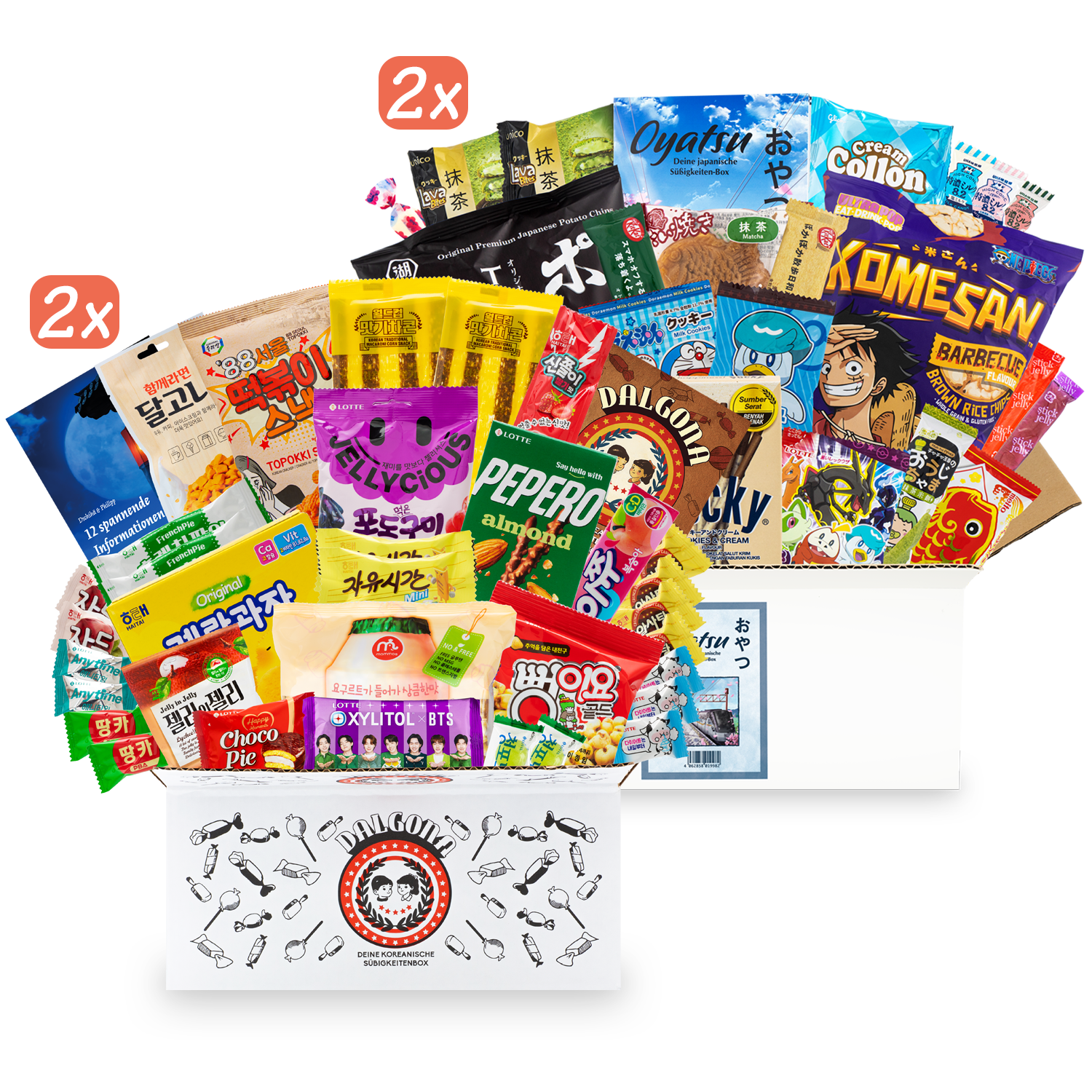 Double Snack-Bundle: 4 Süßigkeitenboxen aus Korea und Japan