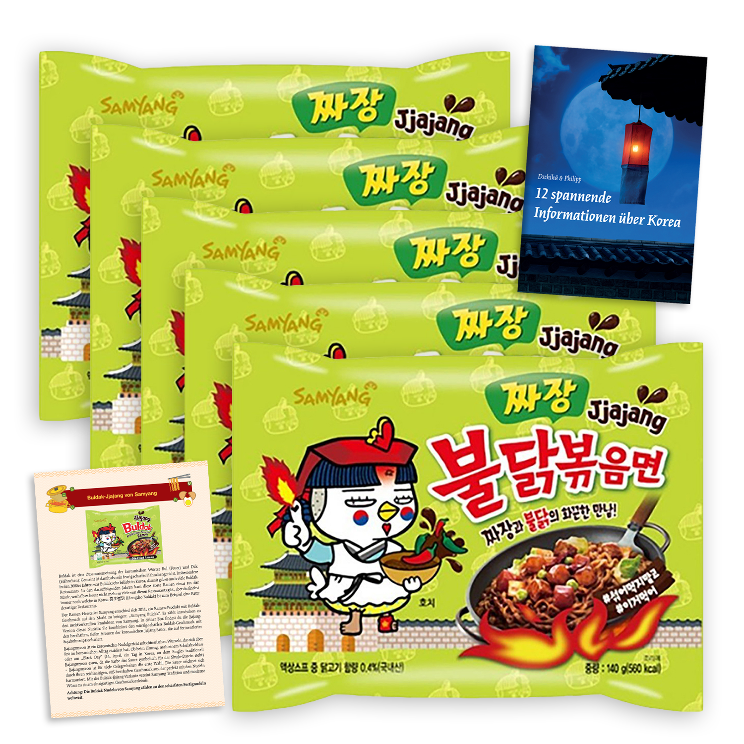 Guksu Buldak Jjajang: Set mit 5x Samyang Buldak Instant-Nudeln