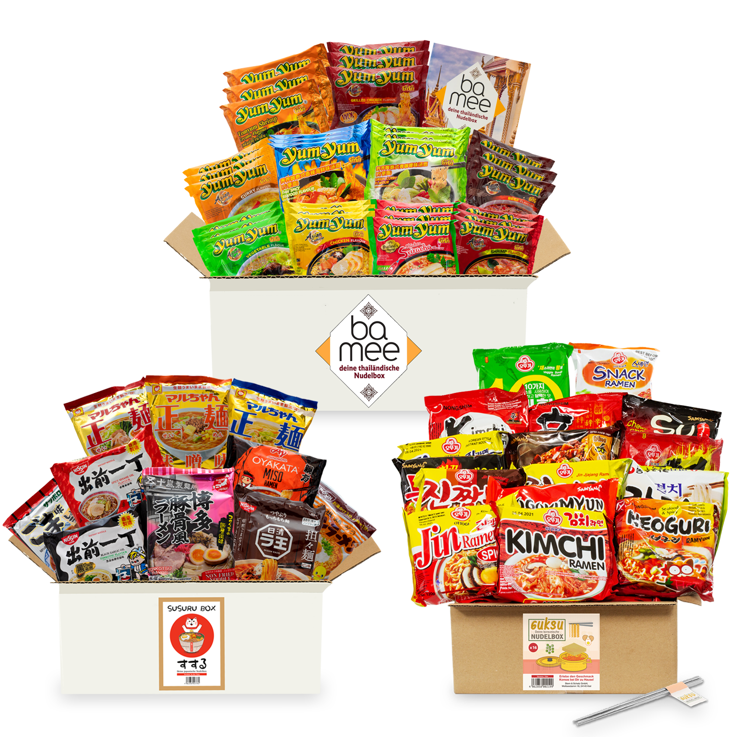 Noodle Experience: 3 Nudelboxen aus Japan, Korea und Thailand