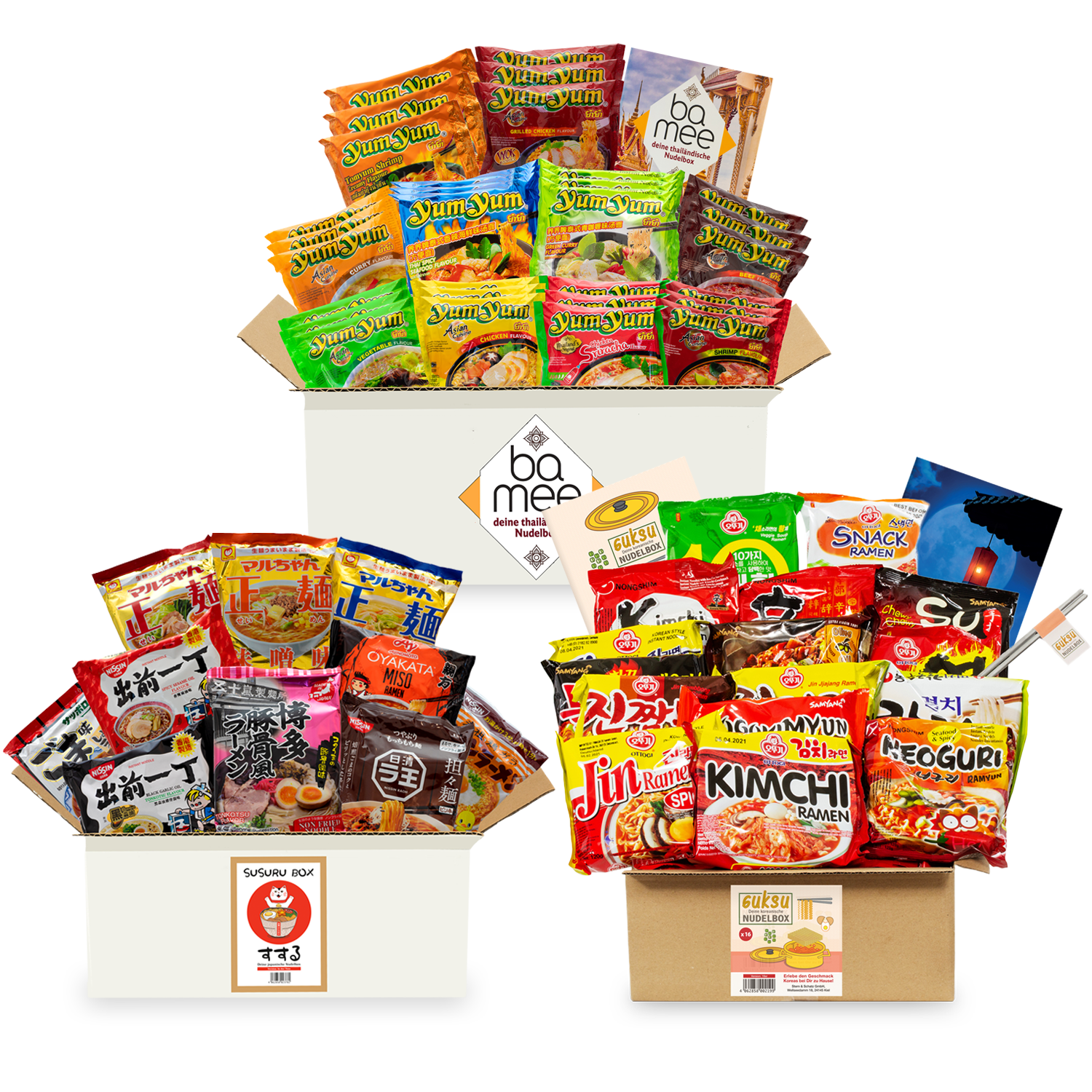 Noodle Experience: 3 Nudelboxen aus Japan, Korea und Thailand