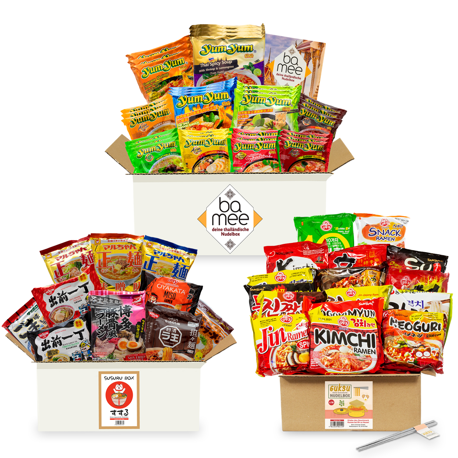 Noodle Experience: 3 noodle boxes from Japan, Korea and Thailand