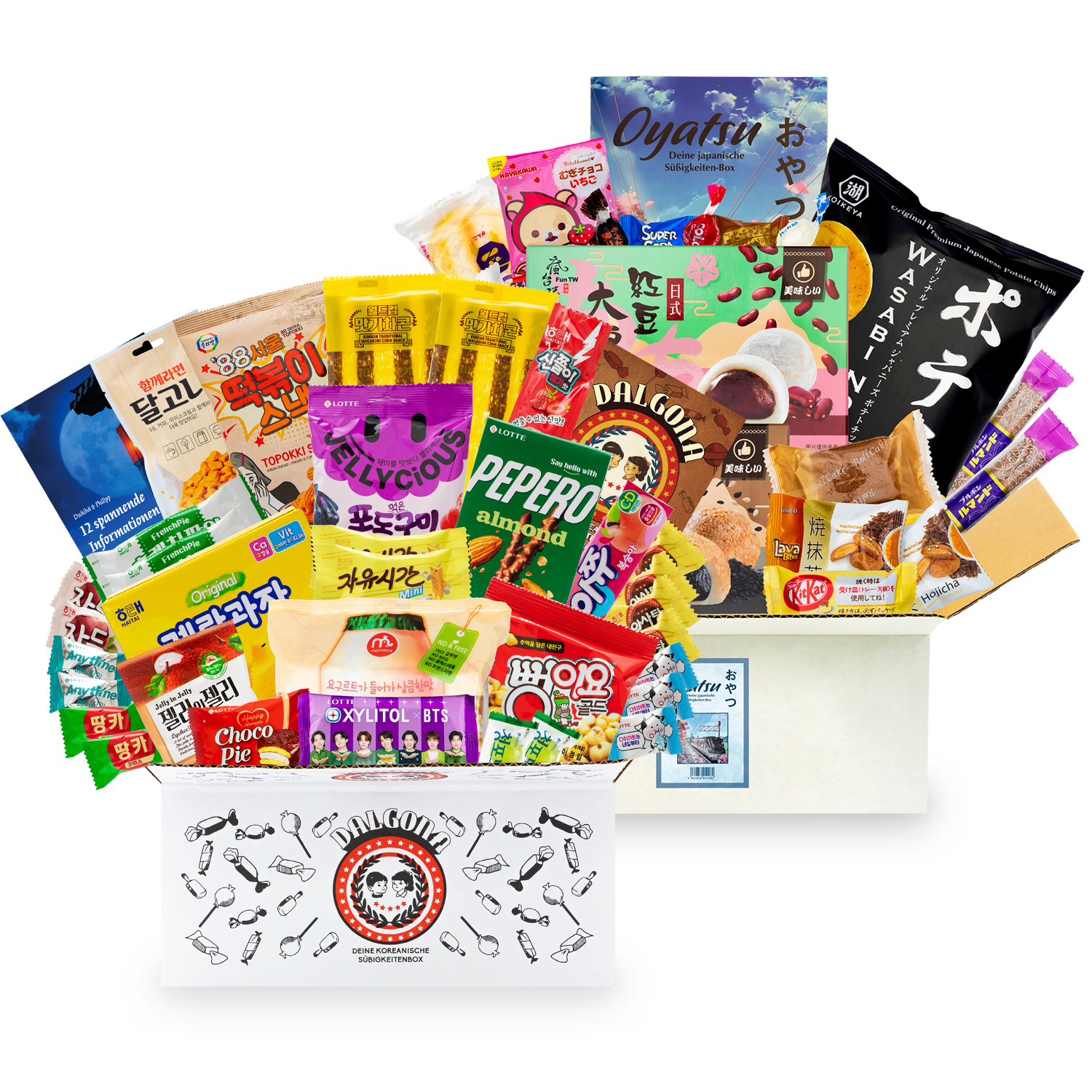 Snack bundle: sweets from Korea and Japan