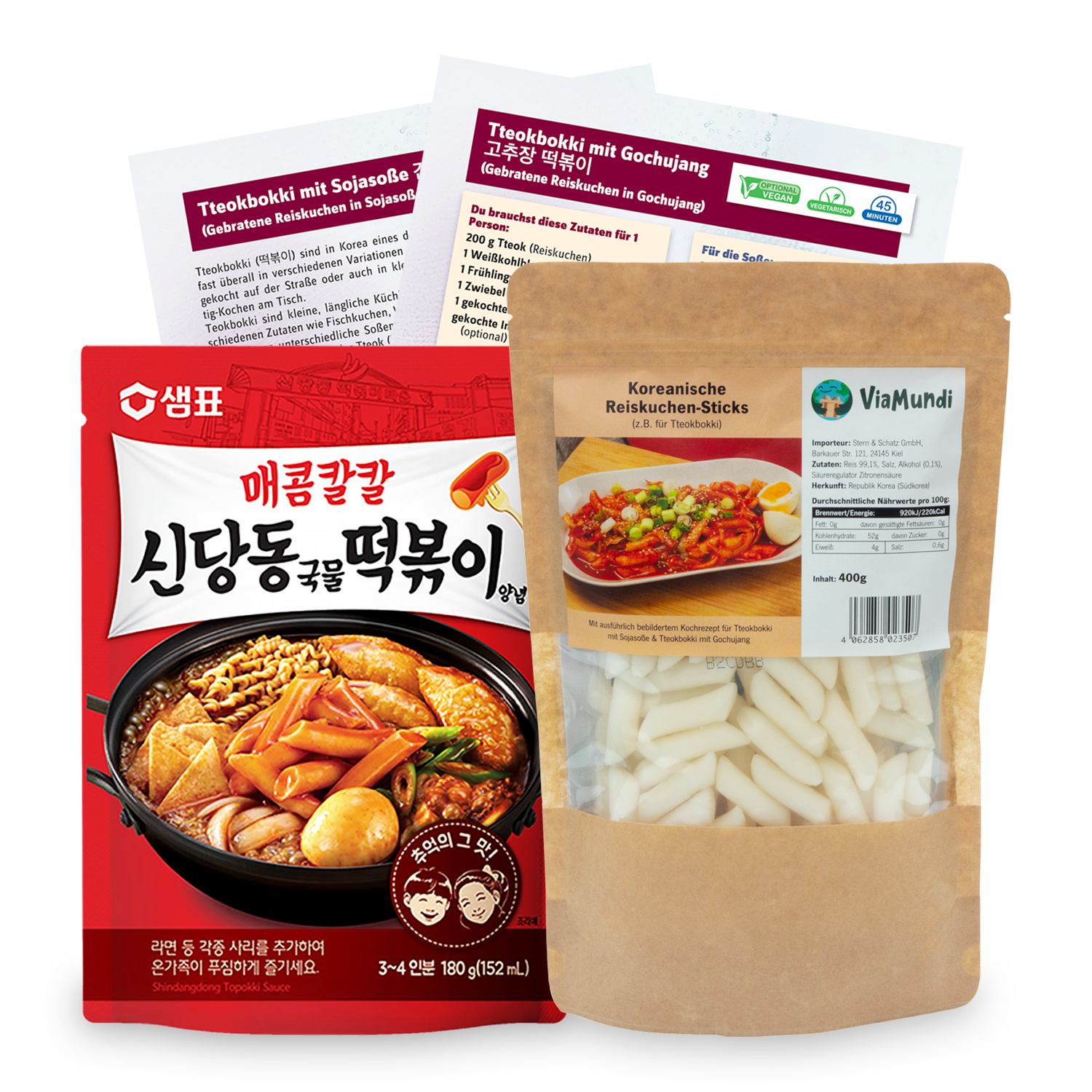 Tteokbokki Mini-Kochbox: Koreanische Reiskuchen mit Topokki Sauce deiner Wahl