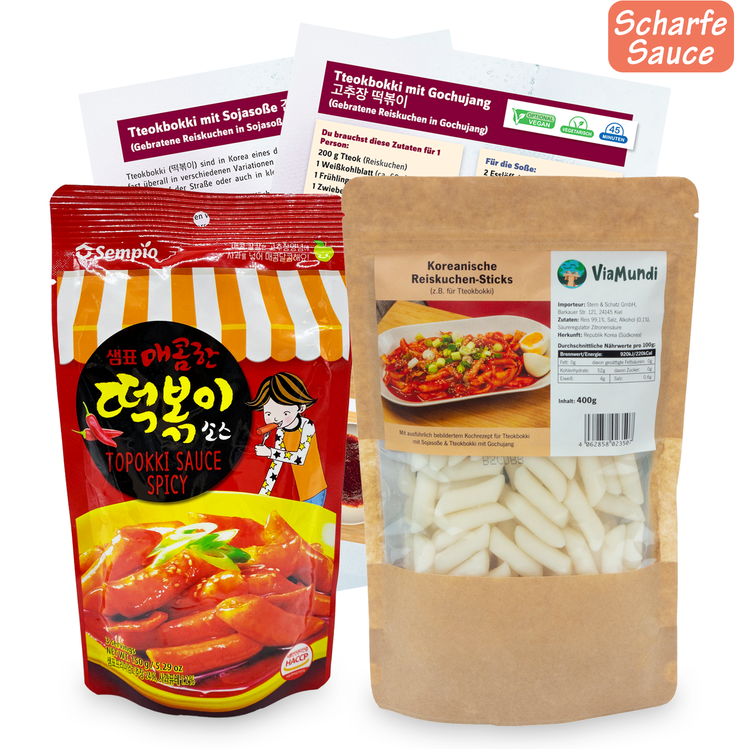 Tteokbokki Mini-Kochbox: Koreanische Reiskuchen mit Topokki Sauce deiner Wahl