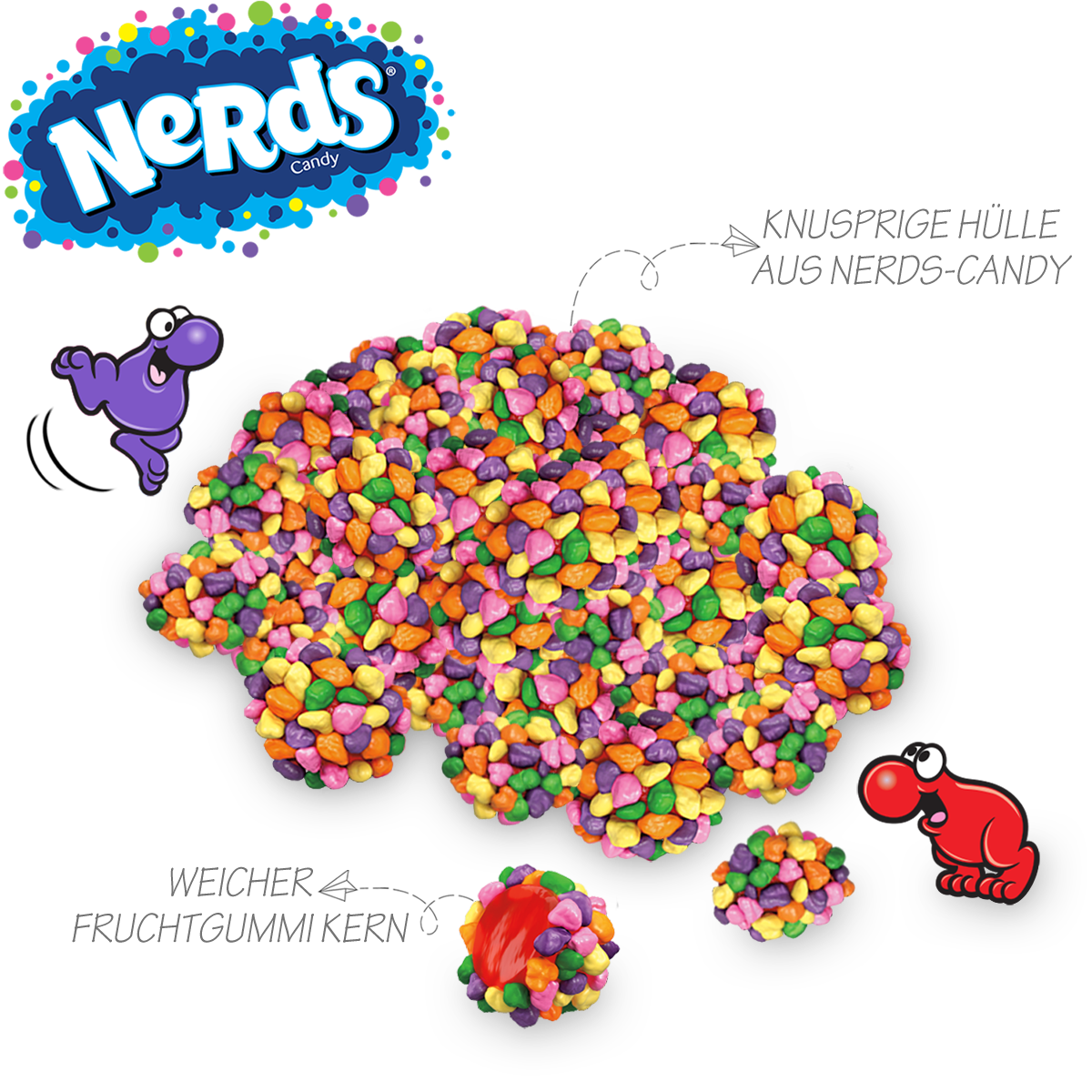 Wonka Nerds Gummy Clusters: Amerikanische Fruchtgummis mit Nerds Candy