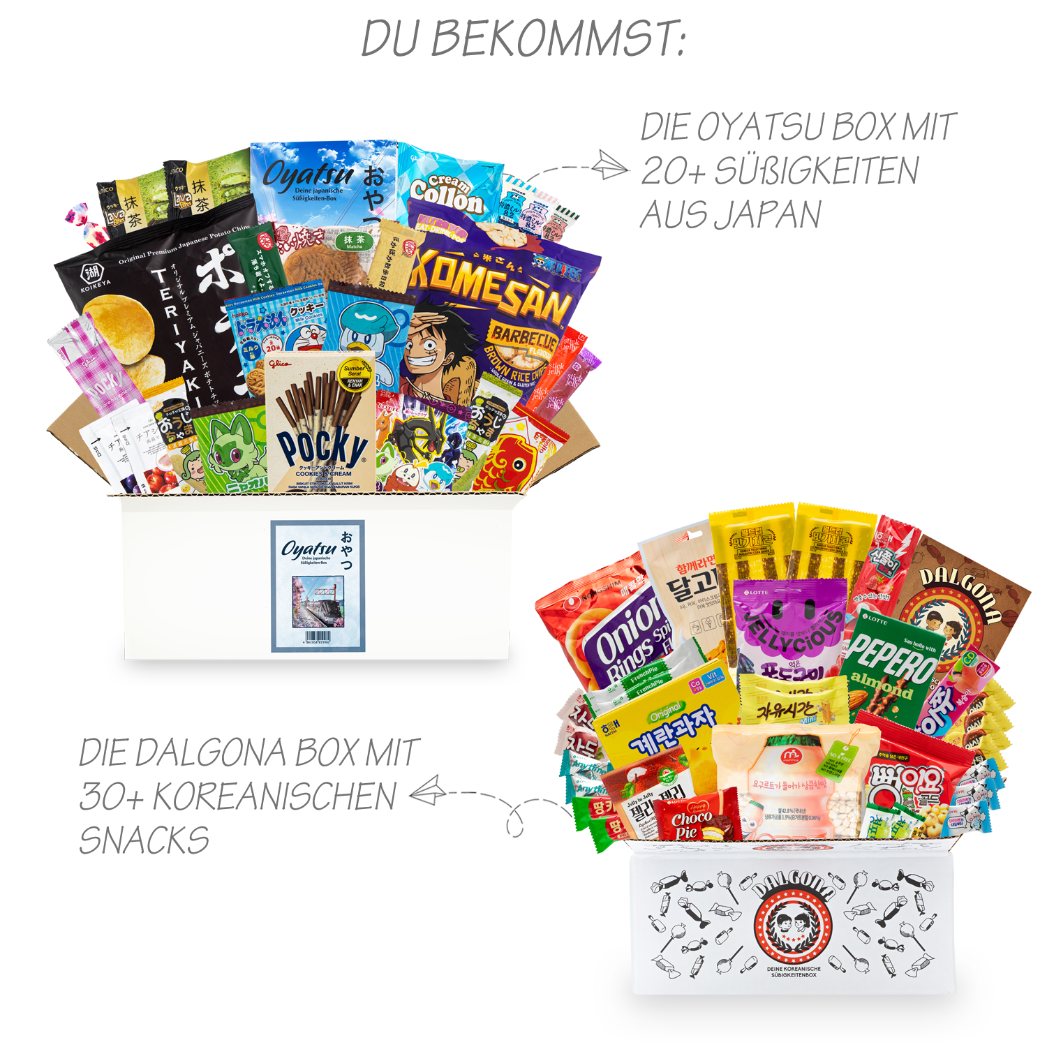 Snack-Bundle: 2 Süßigkeitenboxen aus Korea und Japan