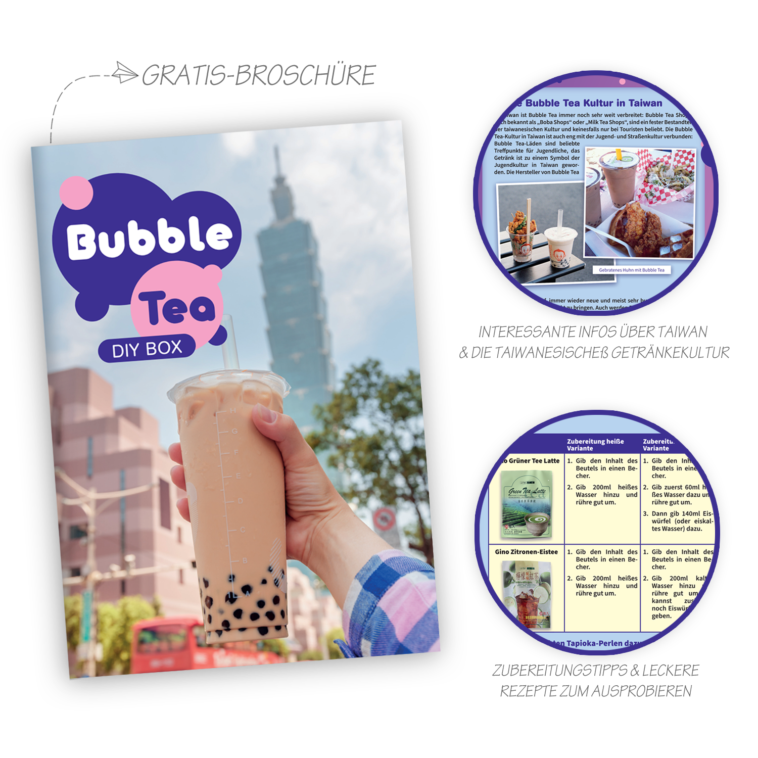 Bubble Tea DIY Box mit Tapioka-Perlen: Boba Tee Starter Kit für 8 Getränke