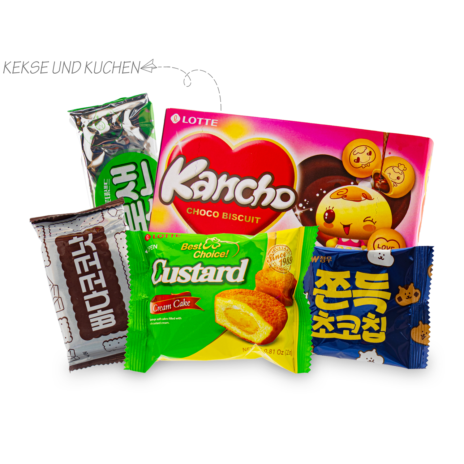 Vegetarische Dalgona Box: Überraschungsbox mit 23 koreanischen Süßigkeiten