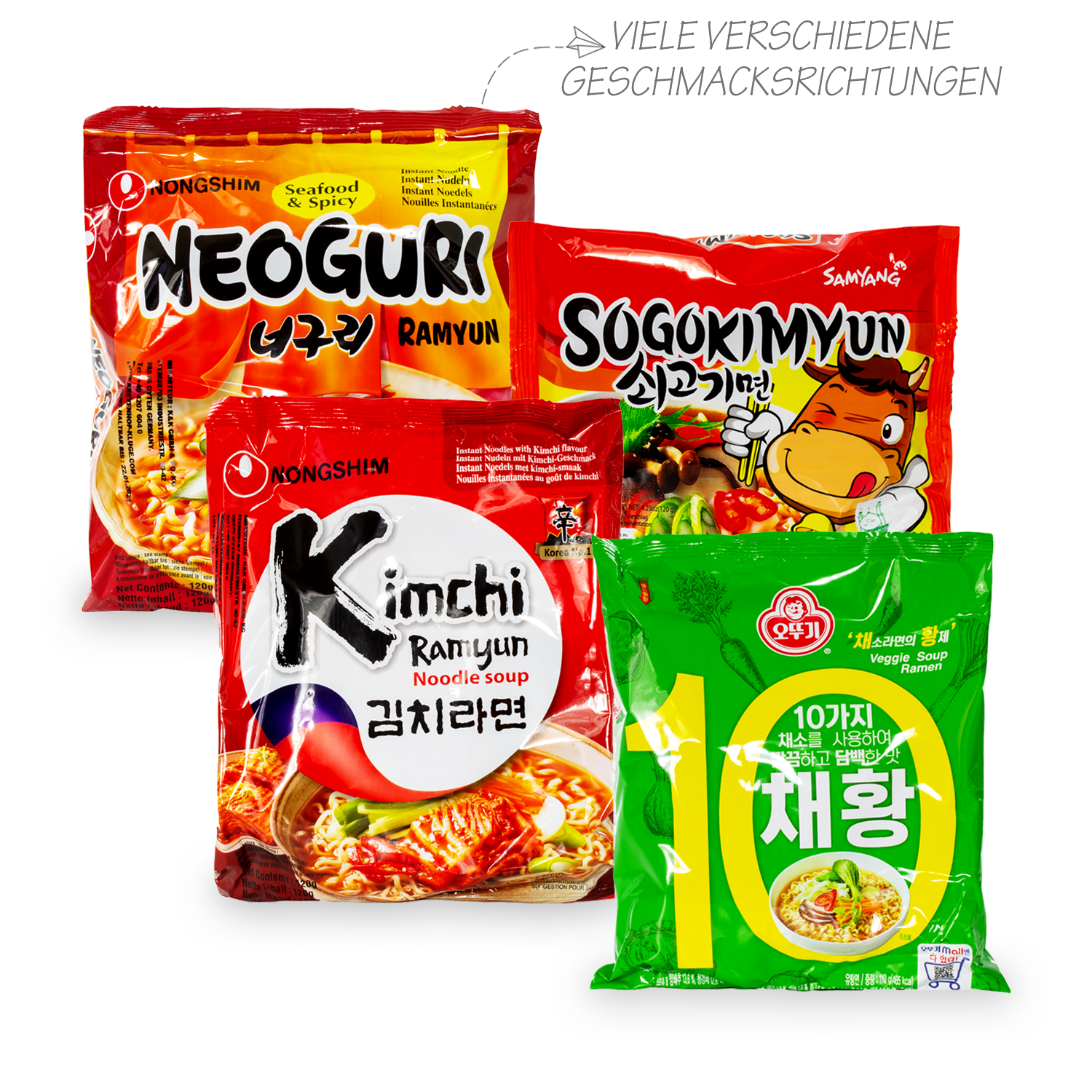Guksu: Überraschungsboxen mit koreanischen Instant-Nudeln im 8er und 16er Pack