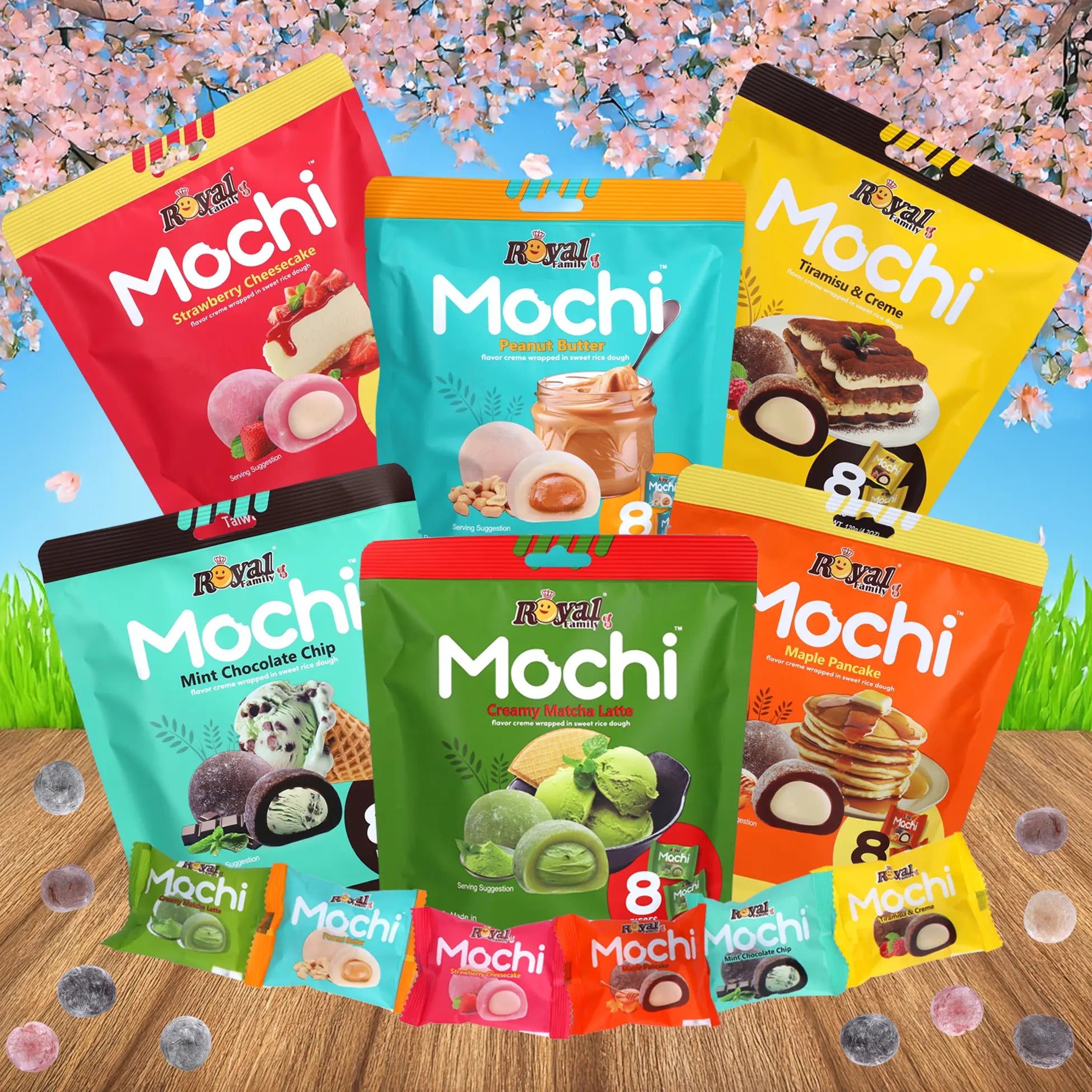 Royal Family Mochi mit Füllung (6 Geschmacksrichtungen)