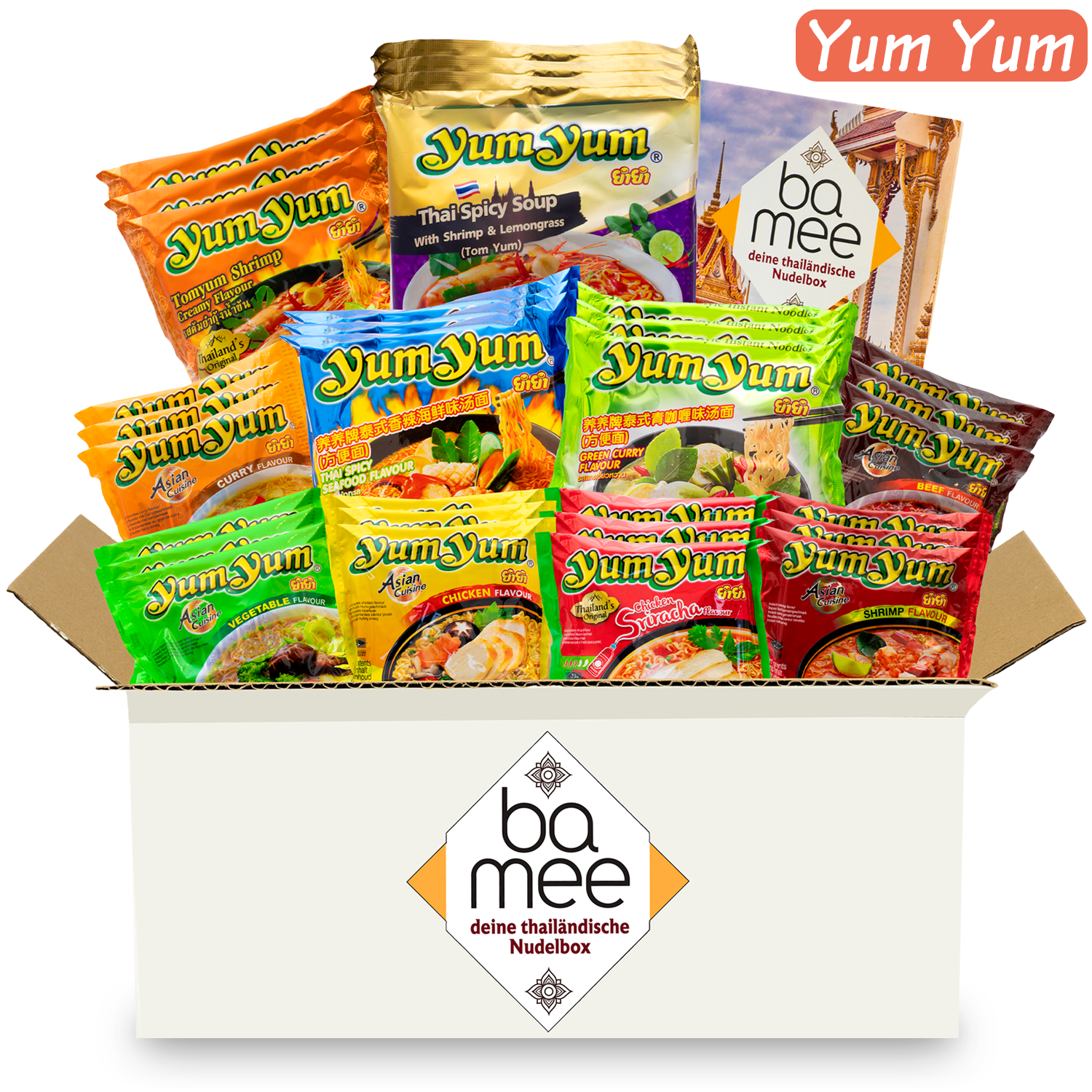 Ba Mee: Surprise box with 30 Thai MAMA or YUMYUM instant noodles